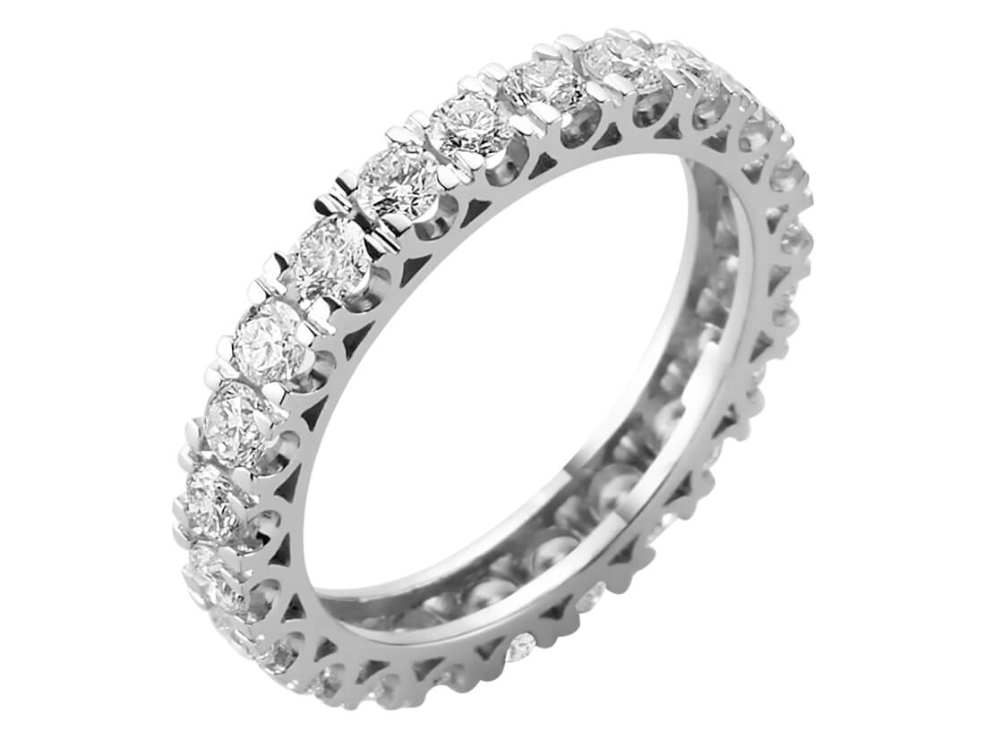 Memoirering mit 1,50 ct Diamanten - 14K Weißgold - hochwertiger Schmuck von Rosy Lab Diamonds