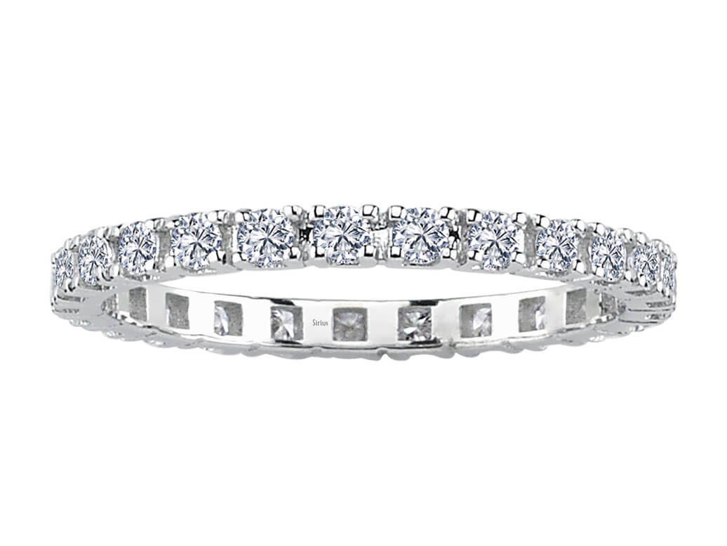Klassischer Weißgold-Eternity-Ring mit 25 laborgezüchteten Diamanten in 14 Karat Gold - hochwertiger Schmuck von Rosy Lab Diamonds