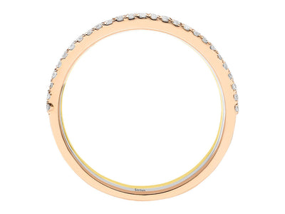 Dreifarbiger Halbkreis-Ring mit 81 laborgezüchteten Runddiamanten in 14K Gold