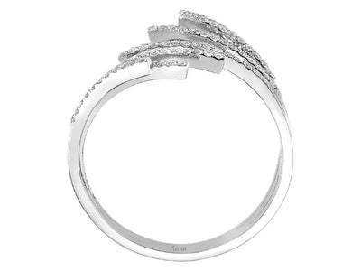 Eleganter 6-reihiger Diamantring – 78 Steine – 0,27 ct – 14K Weißgold