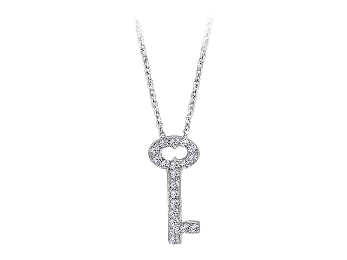 Keychain with 20 round lab diamonds made of 8K gold