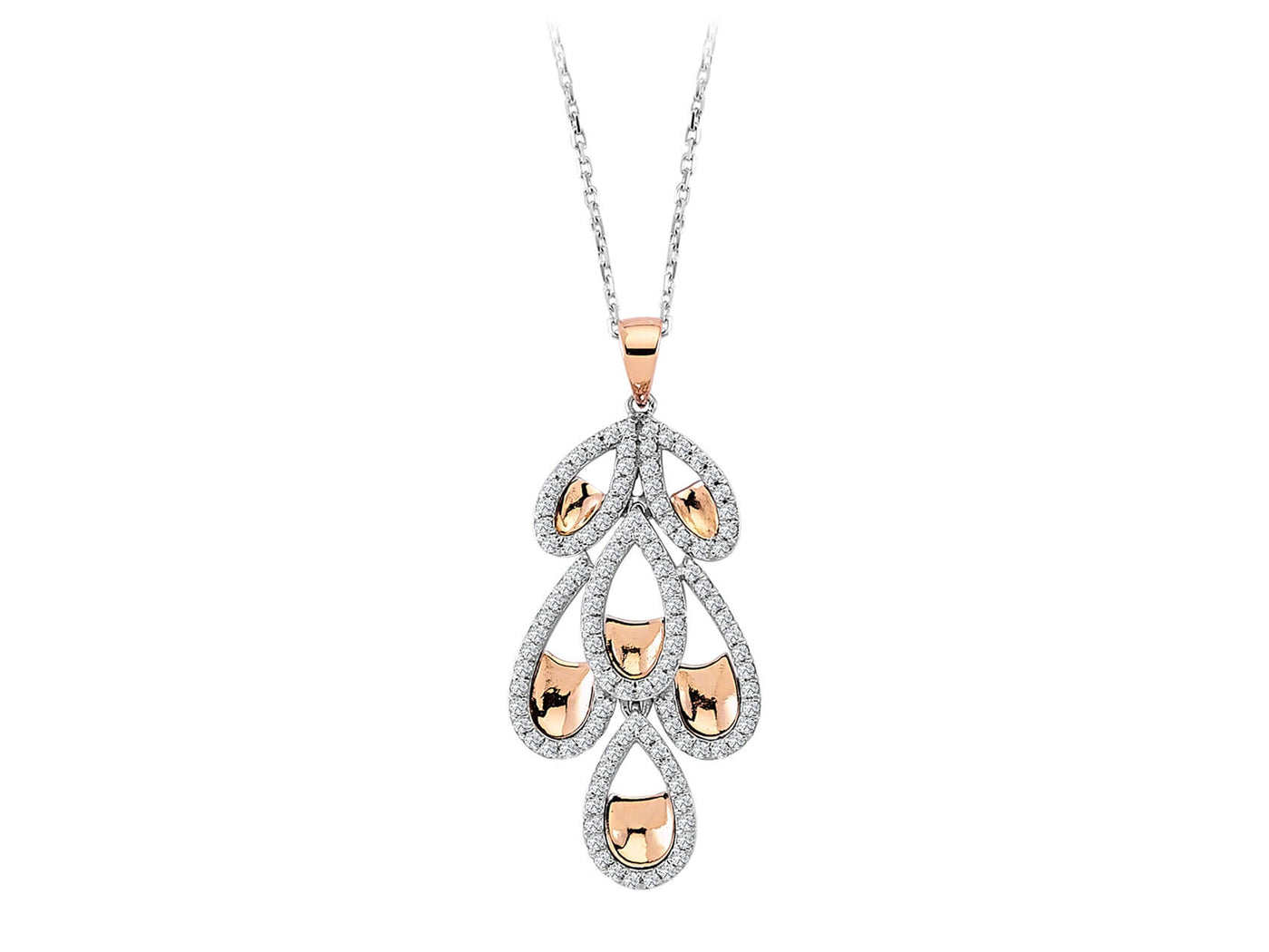 Antique drop necklace with 106 laboratory diamonds