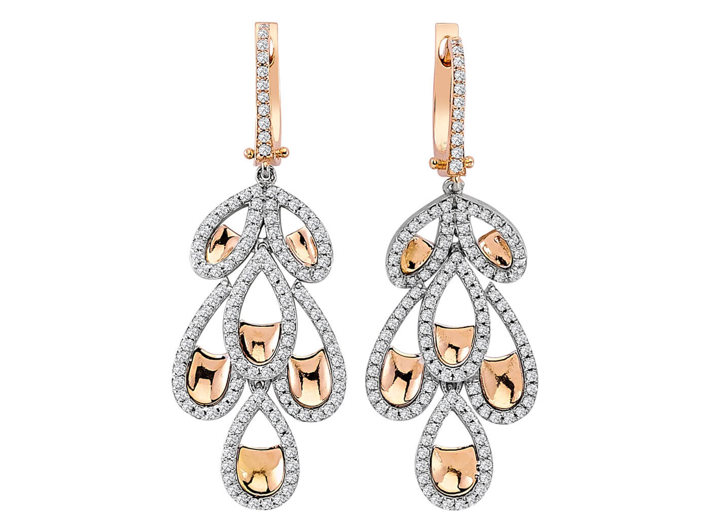 Antique drop earrings with lab-grown diamonds