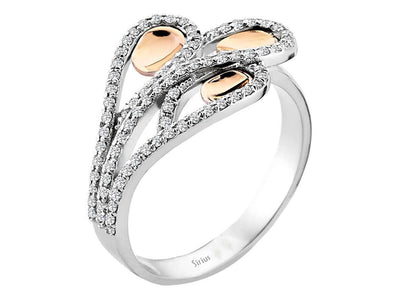 Antique rose gold ring in grape design with 80 lab-grown diamonds