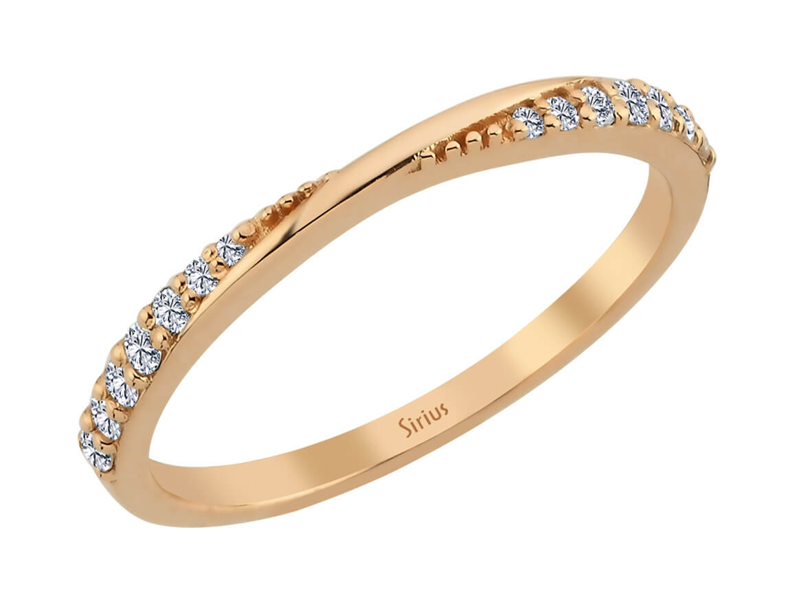 Zarter Memoire-Ring mit 0,19 ct Labordiamanten in Roségold