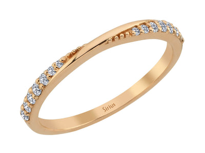 Zarter Memoire-Ring mit 0,19 ct Labordiamanten in Roségold