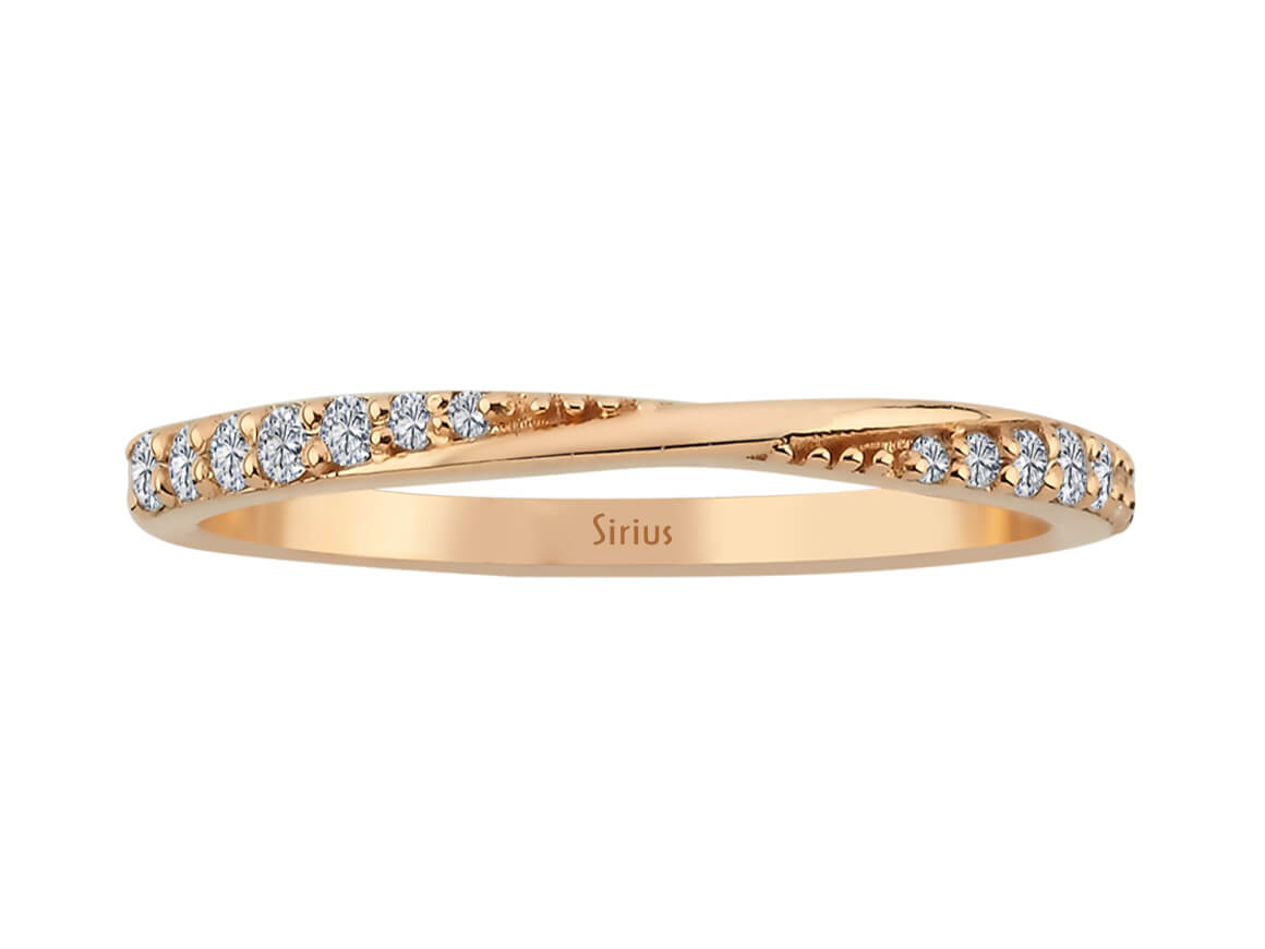 Zarter Memoire-Ring mit 0,19 ct Labordiamanten in Roségold