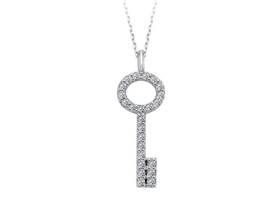 Keychain with 24 lab diamonds in 14K white gold
