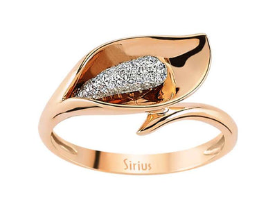 Eleganter Blumenring mit 36 Rundschliff-Diamanten in 14 Karat Roségold