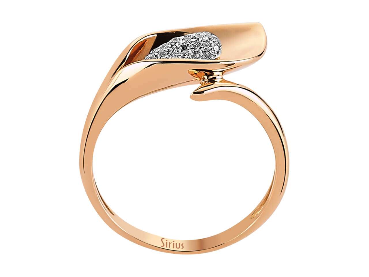 Eleganter Blumenring mit 36 Rundschliff-Diamanten in 14 Karat Roségold