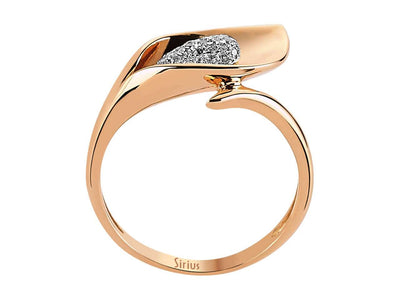 Eleganter Blumenring mit 36 Rundschliff-Diamanten in 14 Karat Roségold