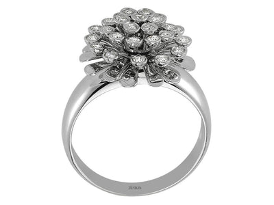 Weißgold-Ring „Blumen“ mit 29 laborgezüchteten Diamanten