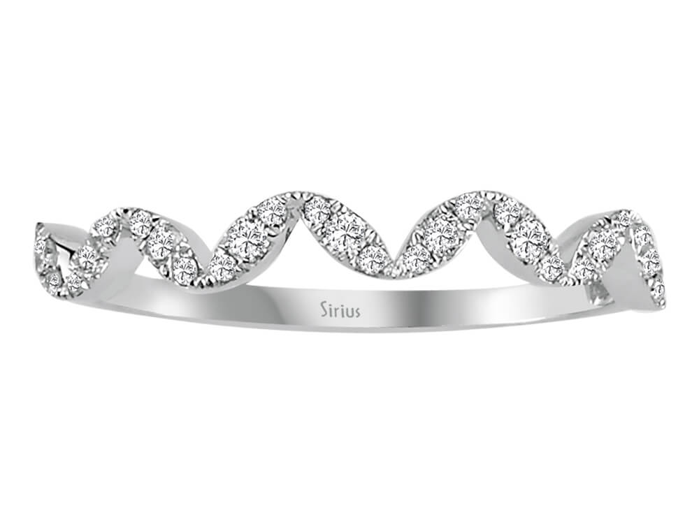 Weißgoldring mit 27 laborgezüchteten Diamanten im Rundschliff, 0,15 Karat