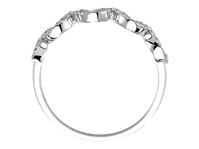 Weißgoldring mit 27 laborgezüchteten Diamanten im Rundschliff, 0,15 Karat