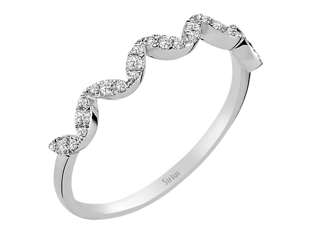 Ring mit Diamant & Labordiamanten in 14K Weißgold | Rosy – hochwertiger Schmuck von Rosy Lab Diamonds