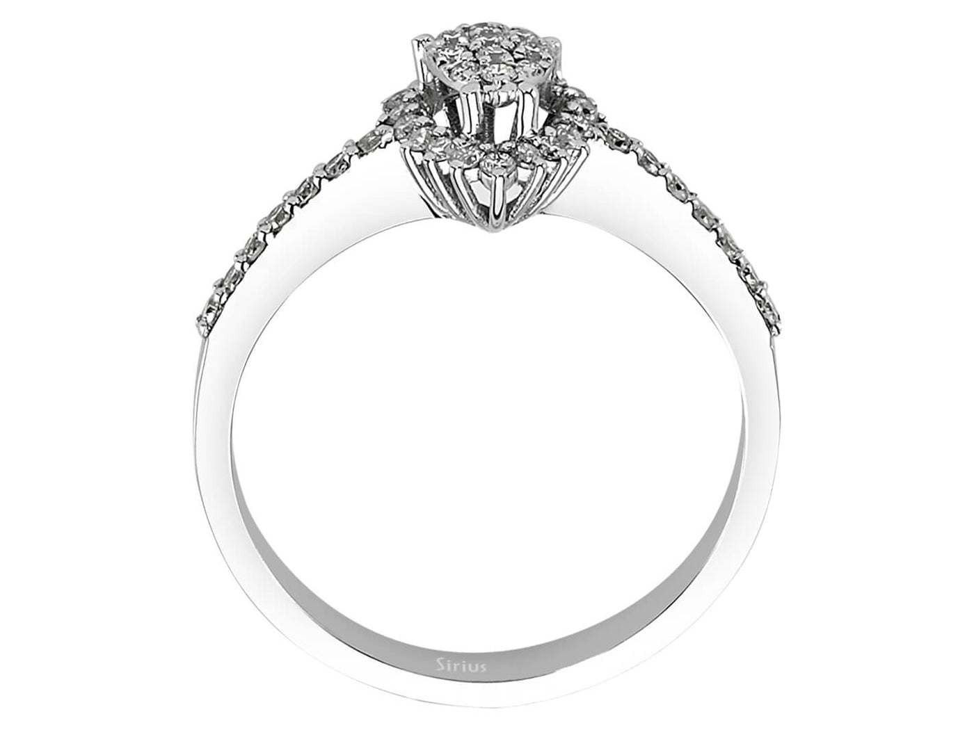 Weißgold-Ring mit 42 laborgezüchteten Diamanten (0,34 Karat)