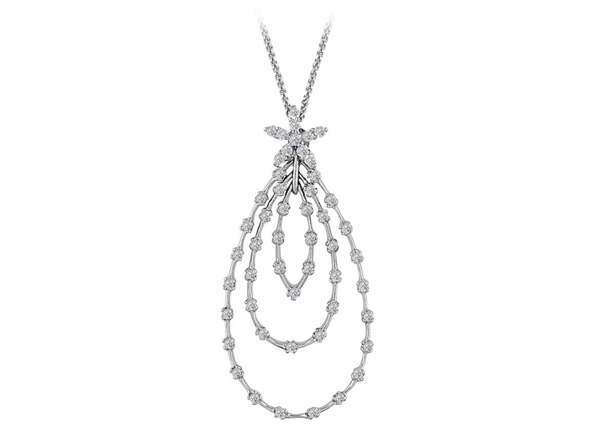 Pendentif en diamant en forme de goutte avec 51 pierres | Bijoux en or 14 carats – bijoux haut de gamme de Rosy Lab Diamonds
