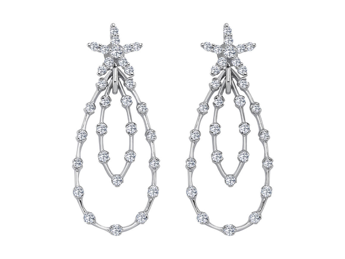 Boucles d’oreilles pendantes exclusives ornées de 62 diamants de laboratoire – Or 14 carats – Bijoux haut de gamme de Rosy Lab Diamonds