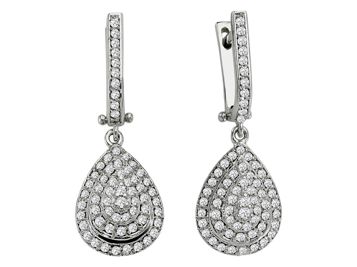 128 laboratuvarda yetiştirilmiş elmaslı damla küpeler - 14 ayar altın - Rosy Lab Diamonds’tan yüksek kaliteli Mücevher
