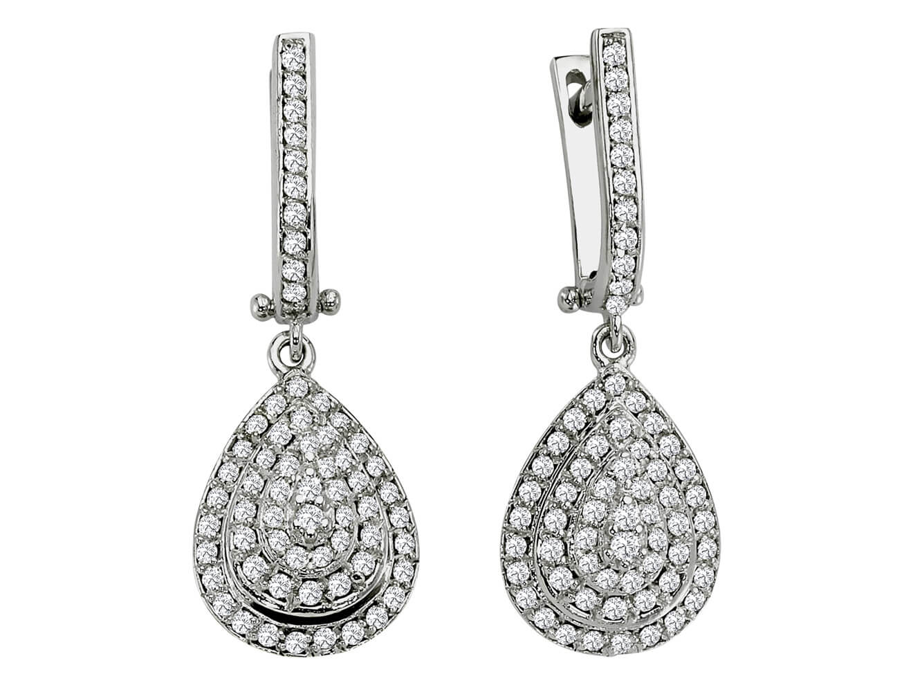 Glamorous drop earrings with 128 lab-grown diamonds – 0.51 ct