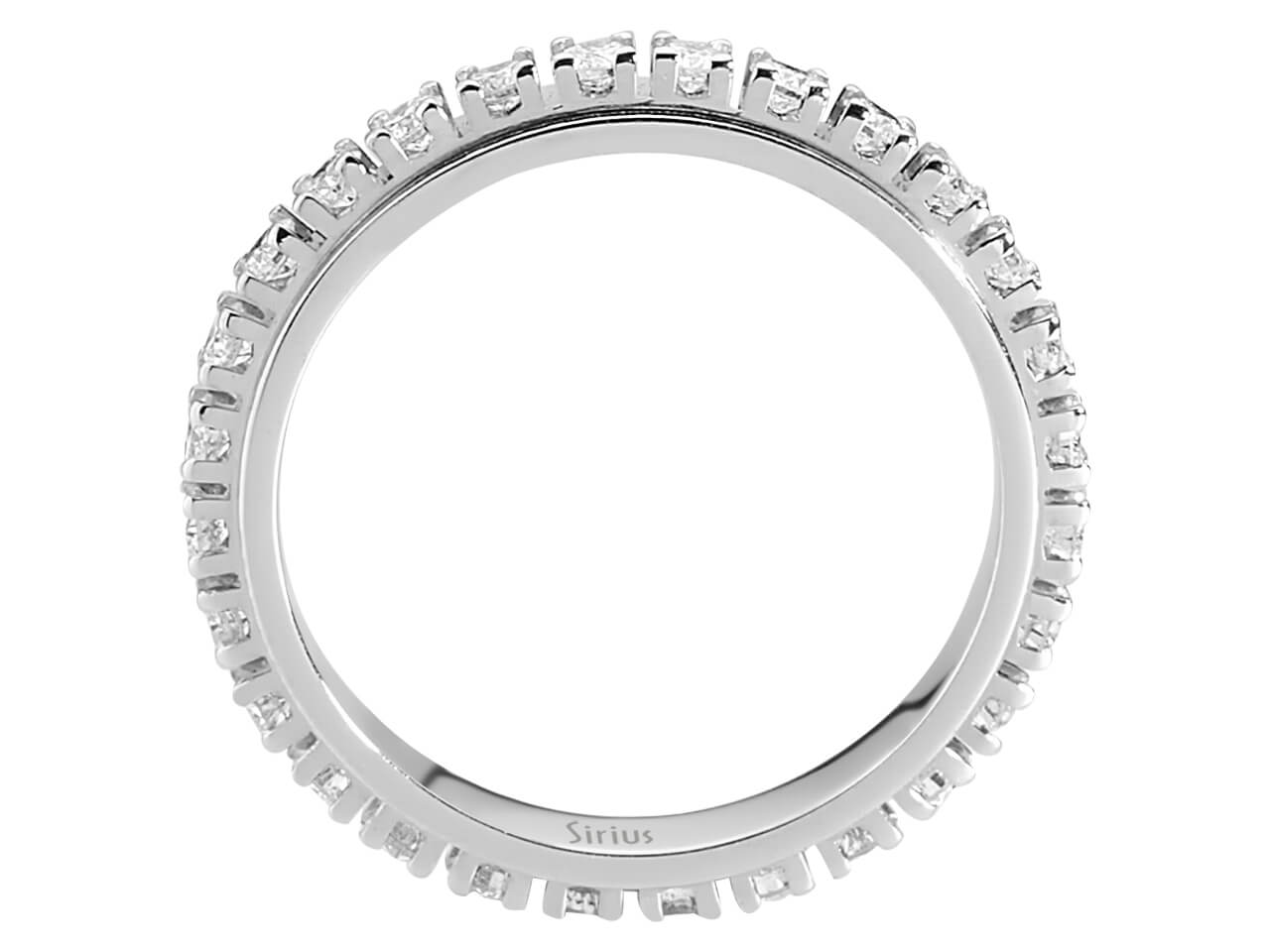 Schlichter Labordiamant Dreh-Eternity-Ring aus 14K Weißgold mit 32 Rund geschliffenen Diamanten