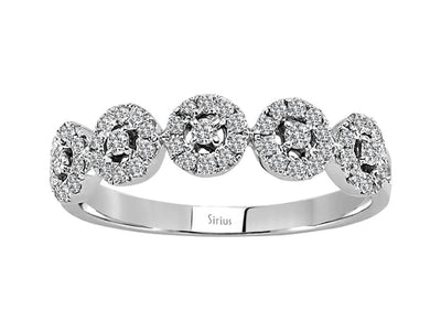 Eleganter Diamantring mit 4 Halo-Elementen – 14K Weißgold