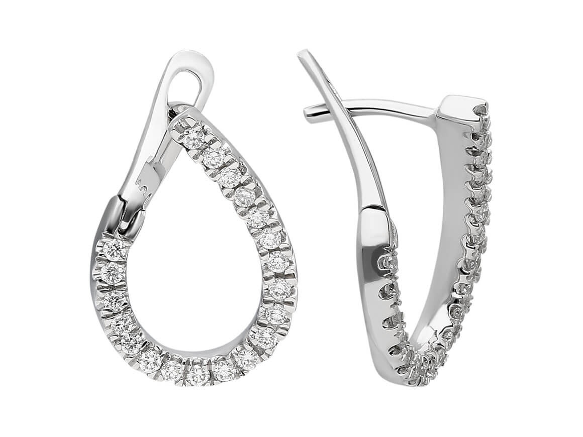 Créoles en forme de goutte avec 40 diamants de laboratoire – or 8 carats – bijoux haut de gamme de Rosy Lab Diamonds