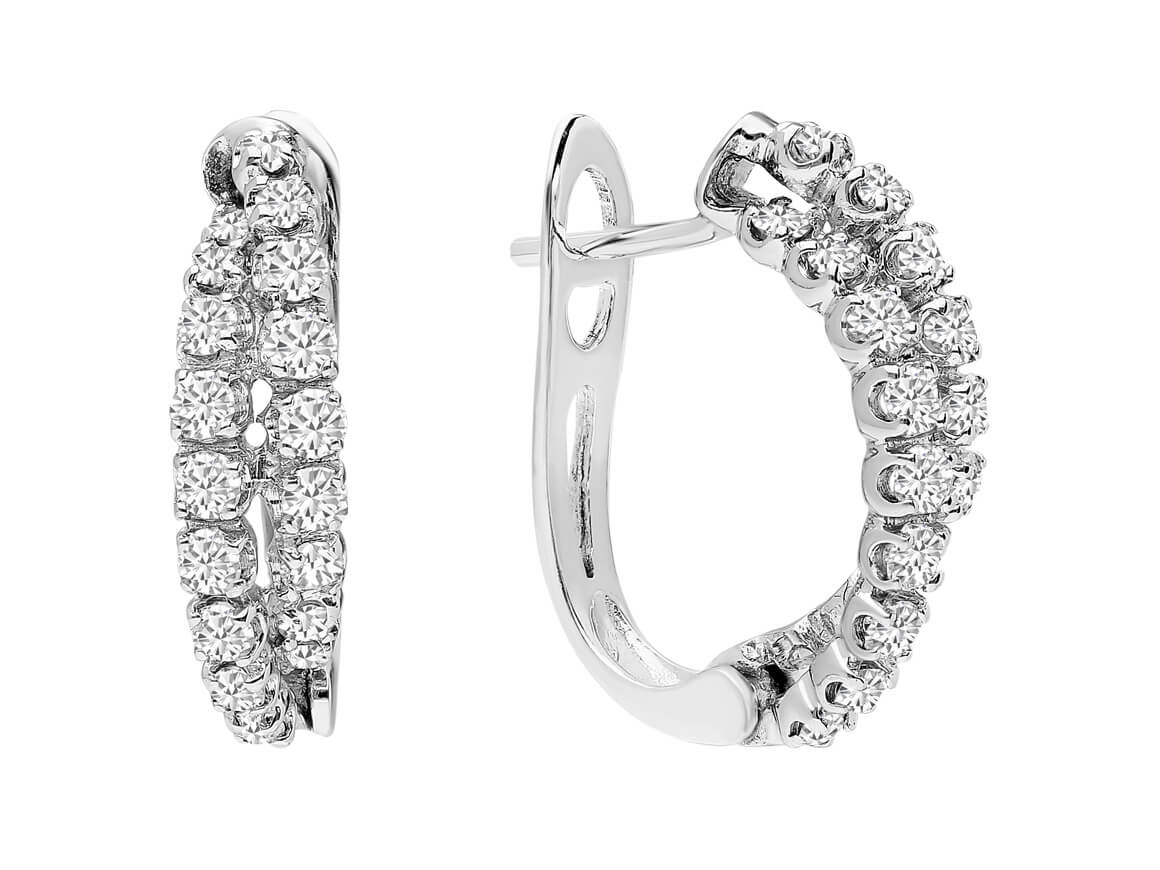 Hoop Earrings with 36 lab-grown diamonds – 14K gold, 0.87 ct – high-quality Jewelry from Rosy Lab Diamonds