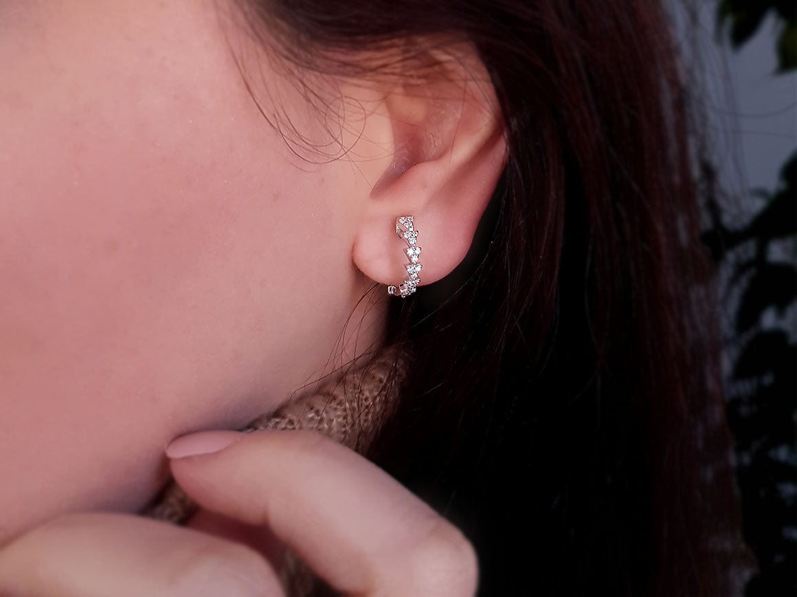 Créoles avec diamants de laboratoire en Or Blanc 585 ‑ des Bijoux haut de gamme de Rosy Lab Diamonds
