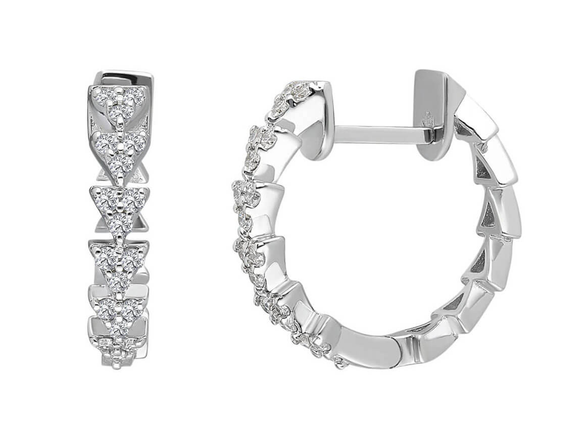 Créoles avec diamants de laboratoire en Or Blanc 585 ‑ des Bijoux haut de gamme de Rosy Lab Diamonds