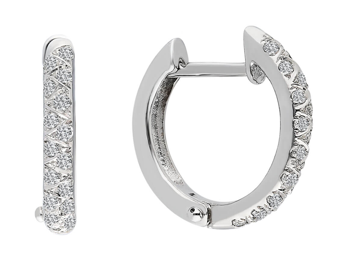 Classic hoop earrings with 36 lab-grown diamonds – 0.16 ct