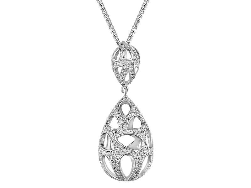 Collier exclusif en goutte avec 198 diamants cultivés en laboratoire en or 14 carats