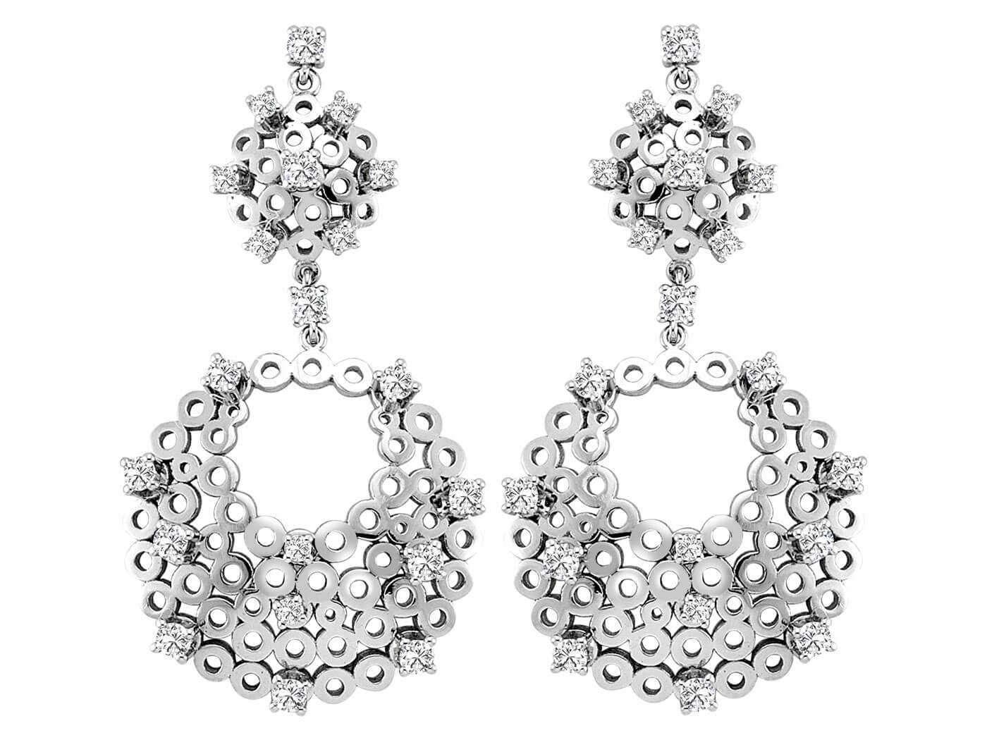 Elegant half-moon earrings with lab-grown diamonds