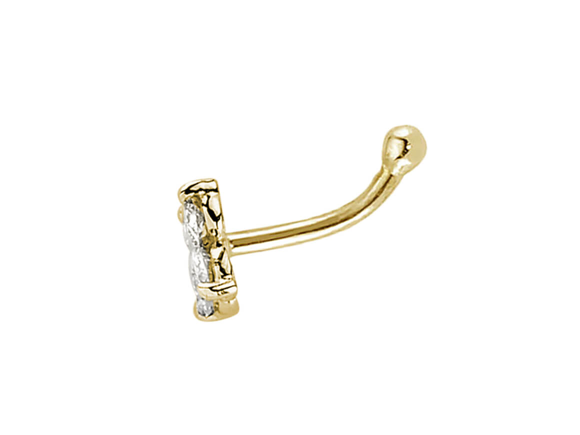 Élégant piercing de nez avec diamant de laboratoire en or jaune 585