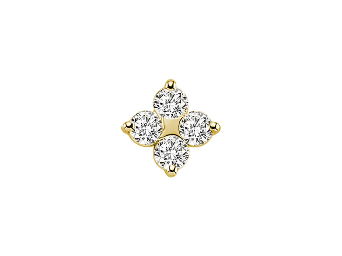 Élégant piercing de nez avec diamant de laboratoire en or jaune 585