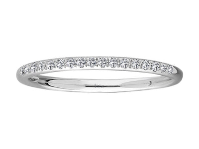 Feiner Halbmemory-Ring mit 17 rund geschliffenen laborgezüchteten Diamanten, 0,10 ct, in 14K Weißgold