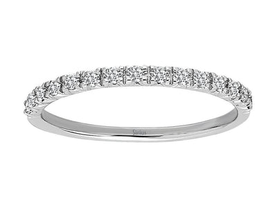 Feiner Weißgold-Halbkreisring mit 15 lab-grown Diamanten