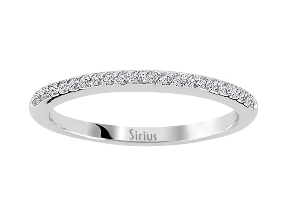 Feiner 14K Gold Halbkreis-Ring mit 22 Rundschliff Diamanten