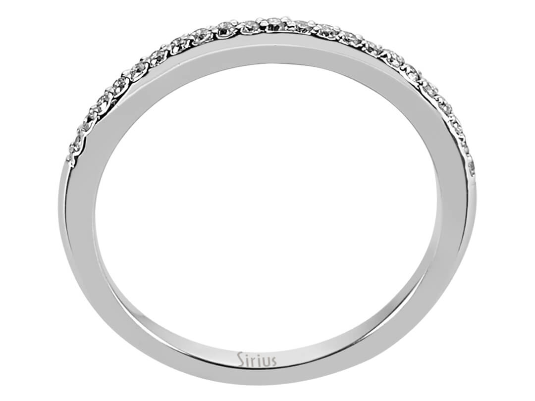 Feiner 14K Gold Halbkreis-Ring mit 22 Rundschliff Diamanten