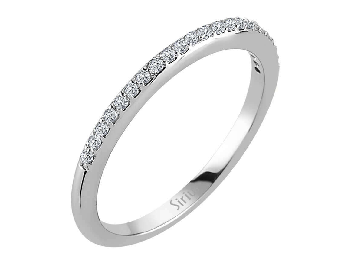 Feiner 14K Gold Halbkreis-Ring mit 22 Rundschliff Diamanten