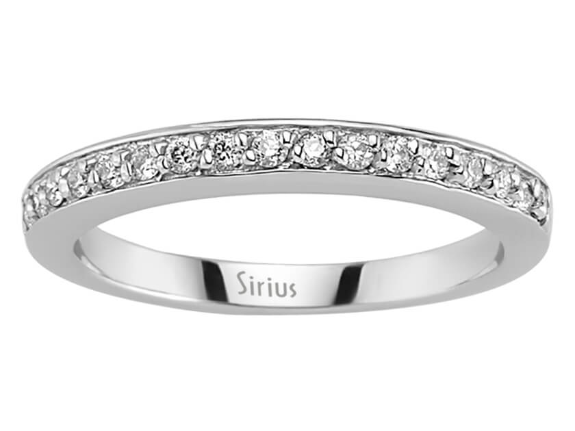 Weißgold Halb-Tamtur Ring mit 17 Diamanten - 14 Karat Gold - hochwertiger Schmuck von Rosy Lab Diamonds