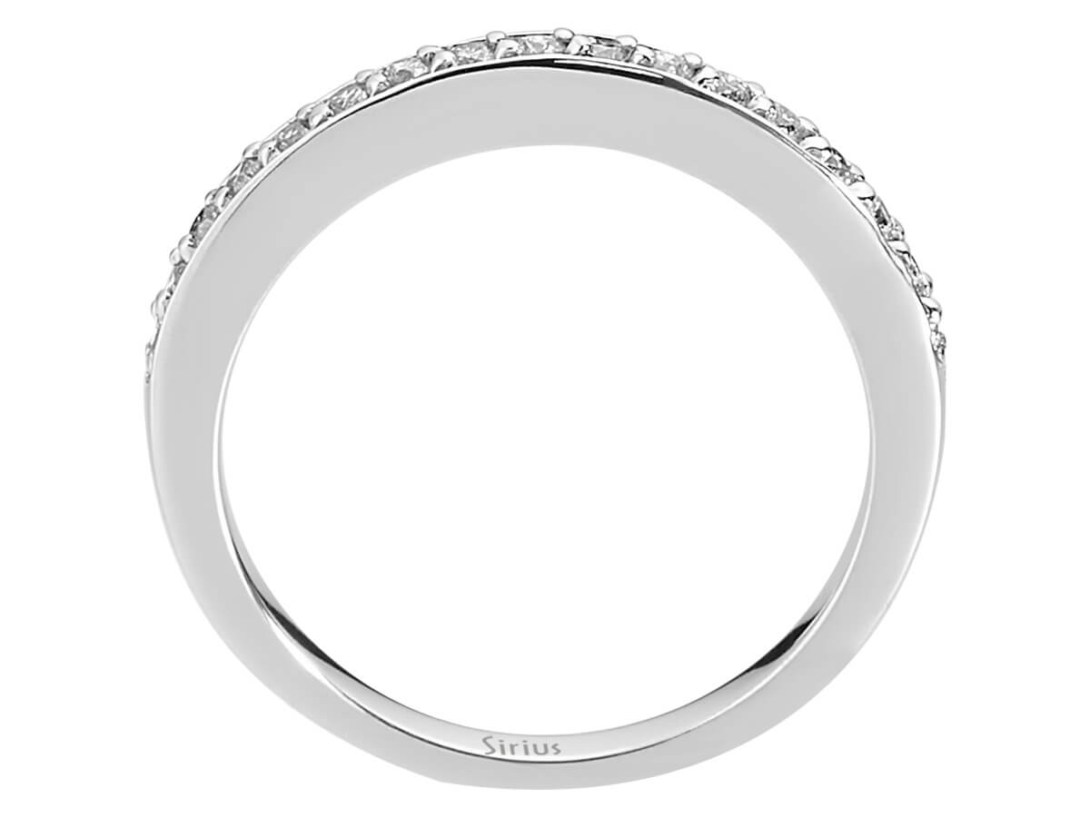 Weißgold Halb-Tamtur Ring mit 17 Diamanten - 14 Karat Gold - hochwertiger Schmuck von Rosy Lab Diamonds