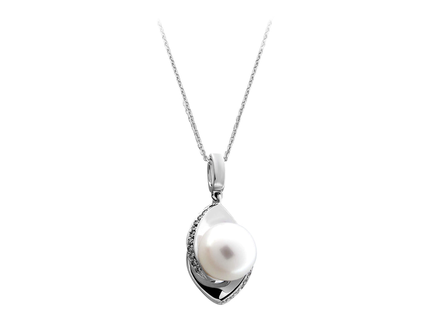 Élégant pendentif en perles avec diamants de laboratoire | Design en or 14 carats – Bijoux haut de gamme de Rosy Lab Diamonds
