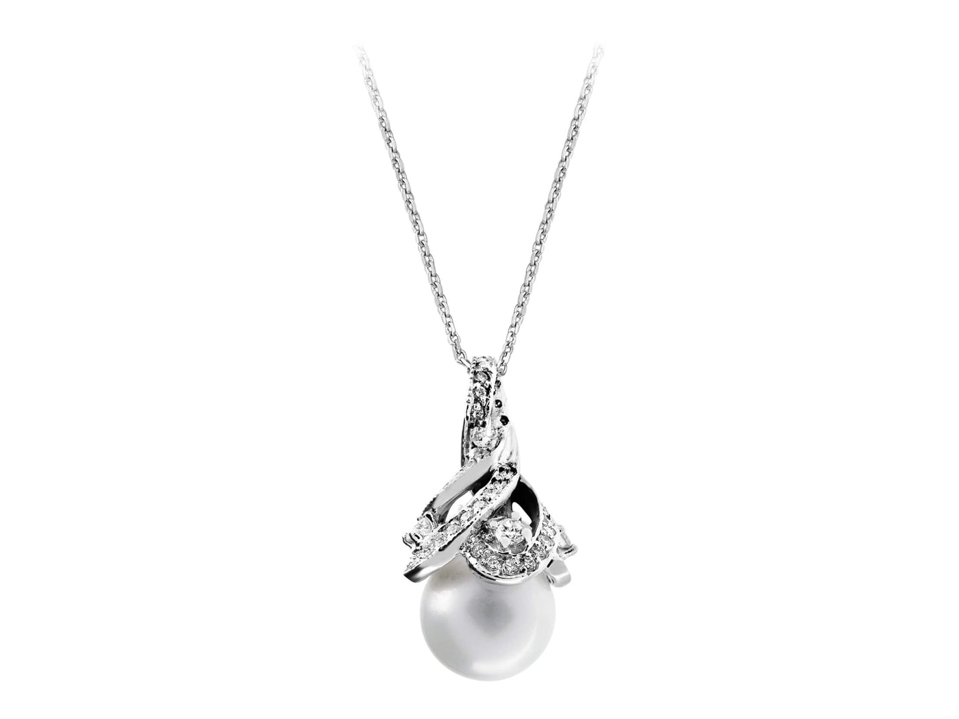 Pendant with Pearl & Lab-Grown Diamonds | 14K Gold Elegance – Fine Jewelry by Rosy Lab Diamonds