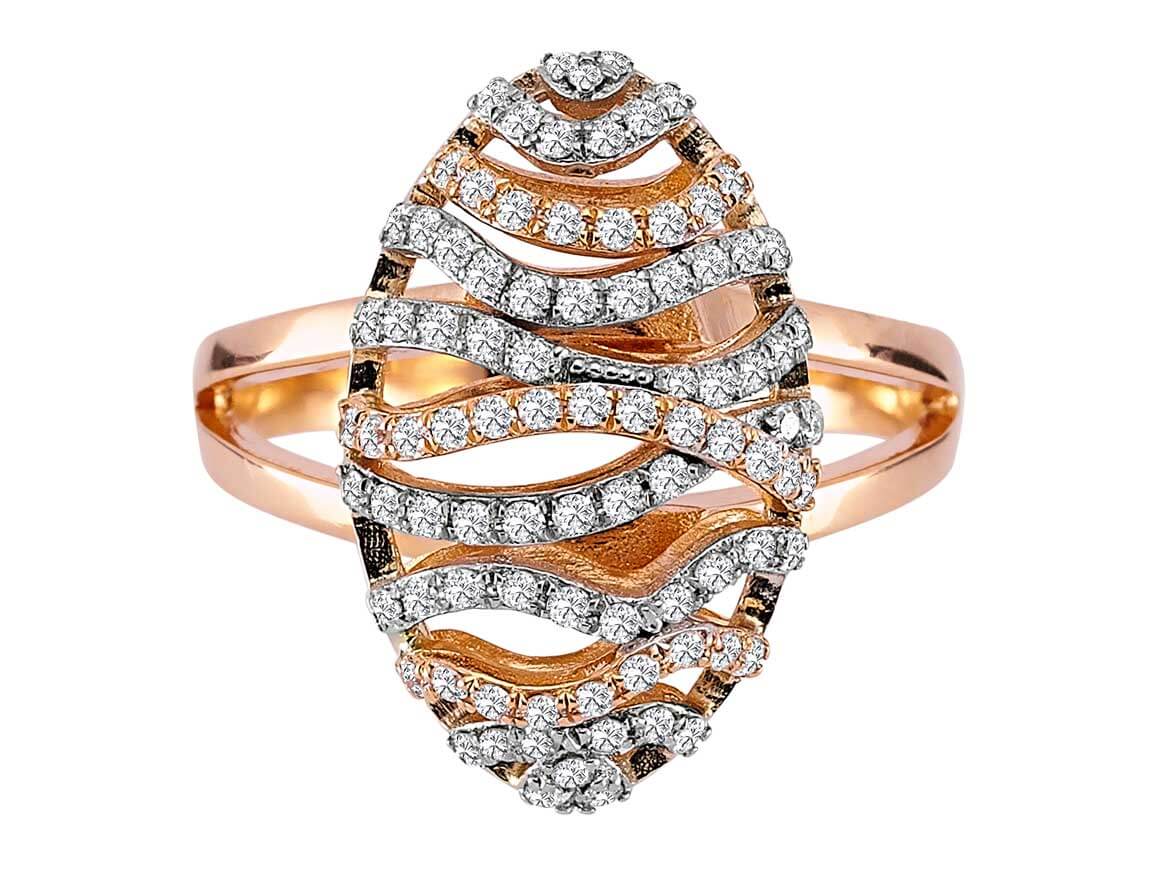 Eleganter Roségold-Ring im Seidenkokon-Design mit laborgezüchteten Diamanten - hochwertiger Schmuck von Rosy Lab Diamonds