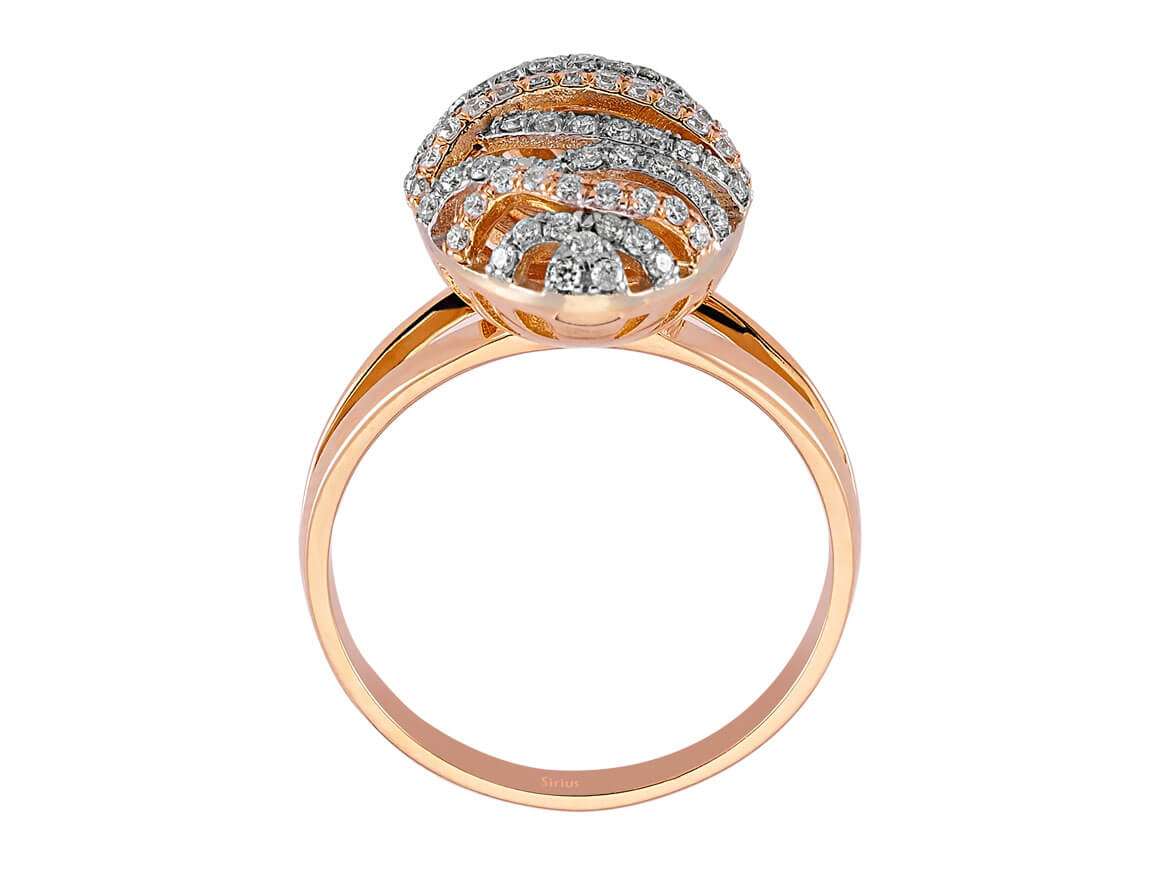 Eleganter Roségold-Ring im Seidenkokon-Design mit laborgezüchteten Diamanten - hochwertiger Schmuck von Rosy Lab Diamonds