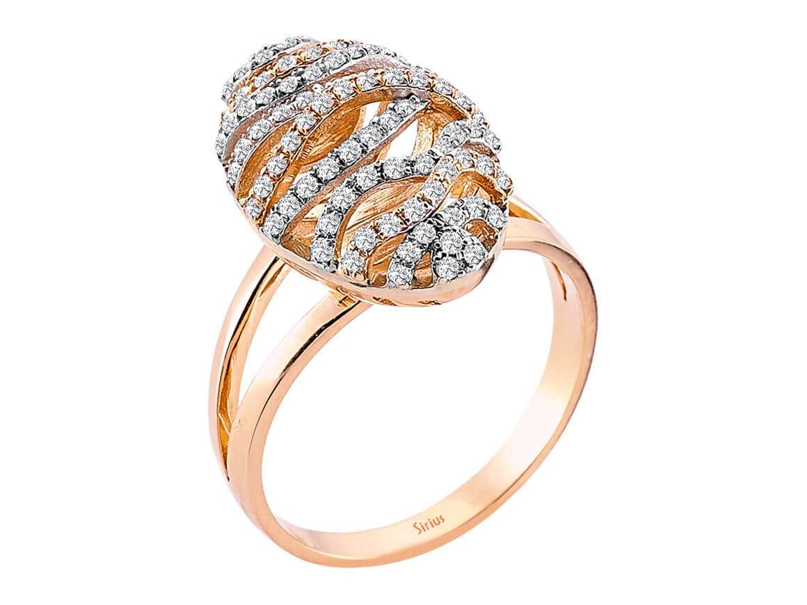 Eleganter Roségold-Ring im Seidenkokon-Design mit laborgezüchteten Diamanten - hochwertiger Schmuck von Rosy Lab Diamonds