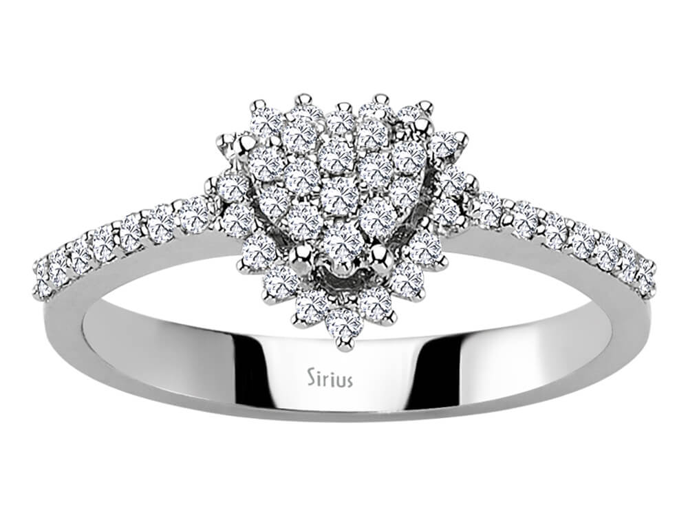 Bague en Or Blanc avec 45 diamants (0,37 carat) - Anturaj Cœur - Bijoux haut de gamme de Rosy Lab Diamonds