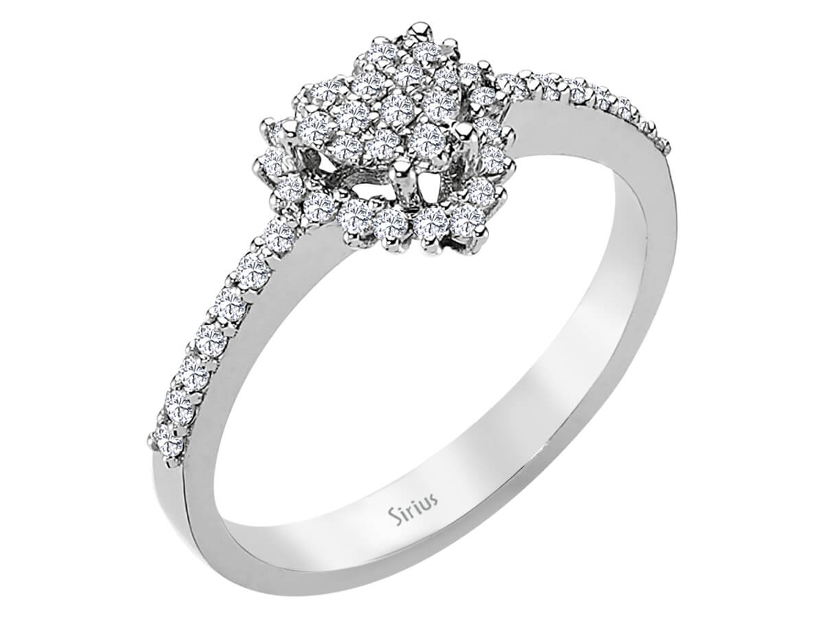 Bague en Or Blanc avec 45 diamants (0,37 carat) - Anturaj Cœur - Bijoux haut de gamme de Rosy Lab Diamonds