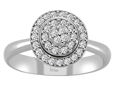 Weißgold-Ring „Kanalli“ mit 33 laborgezüchteten Diamanten